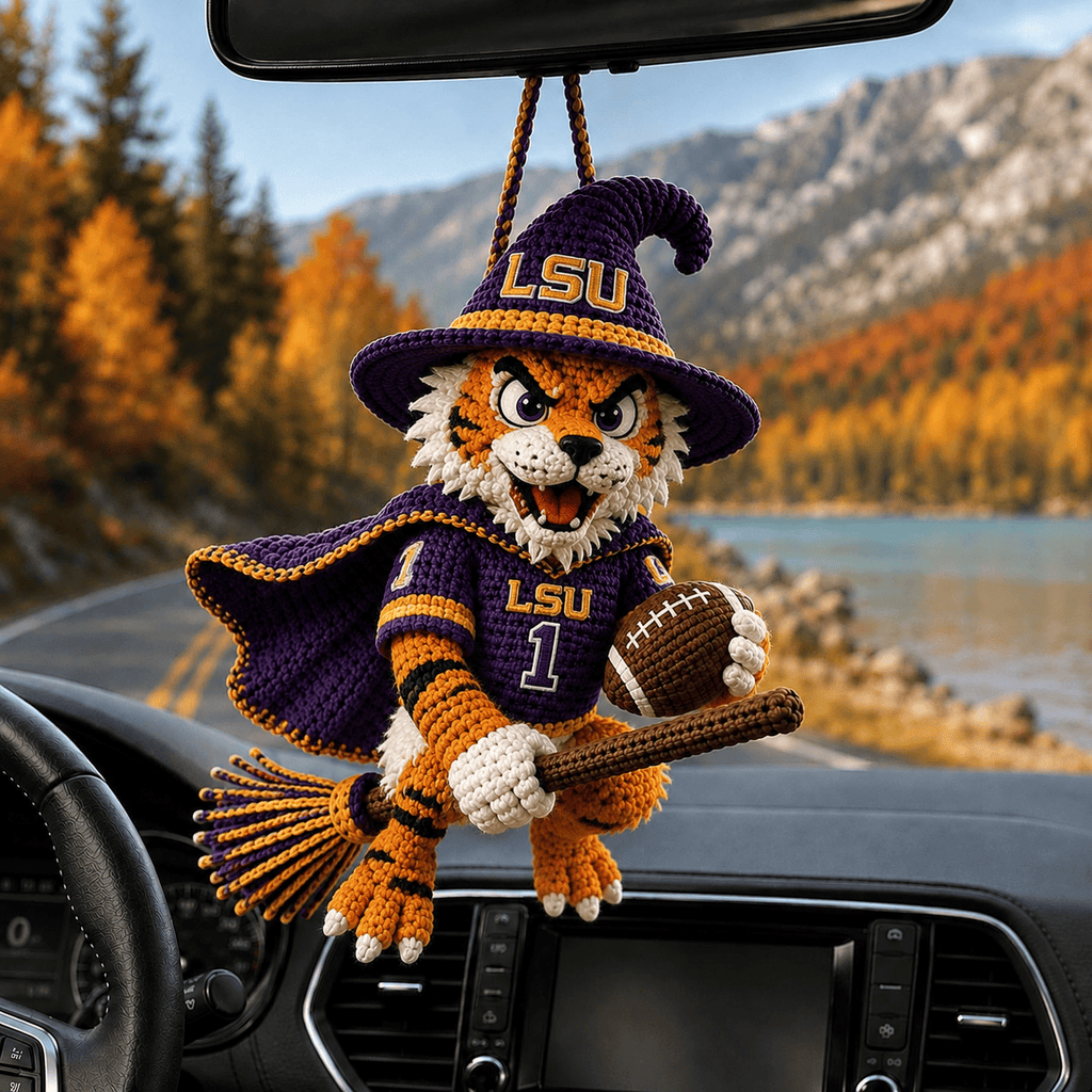 LSU Handmade Car Ornament BMD